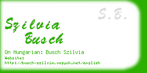 szilvia busch business card